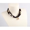 Collier en soie - Floral noir