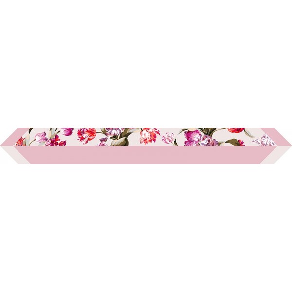 Foulard bandeau soie Flora rose