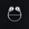 Anneau de foulard Double Perles - Or Blanc