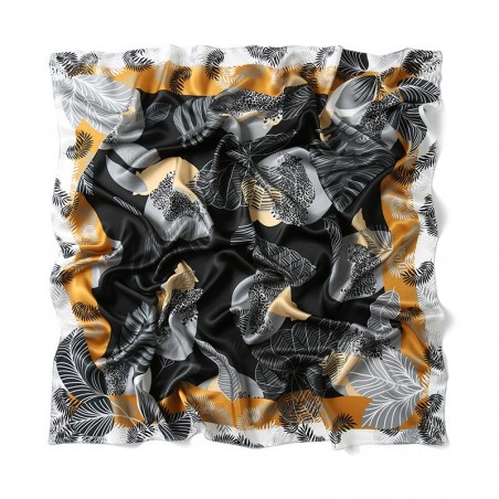 Foulard en Soie Femme Noir Doré★ Féline