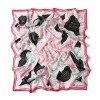 Foulard en Soie Femme Rose Noir ★ Délice