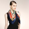 Grand Foulard en Soie Femme Bleu Marine ★ Paradis