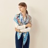 Grand Foulard en Soie Femme Bleu ★ Patio