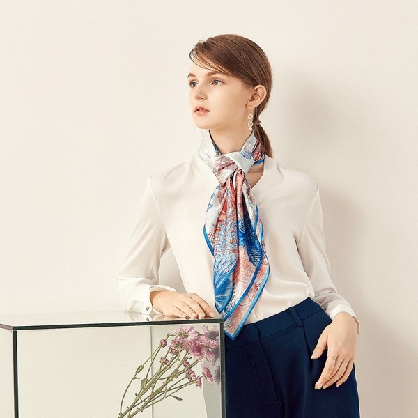 Grand Foulard en Soie Femme Rose ★ Evasion