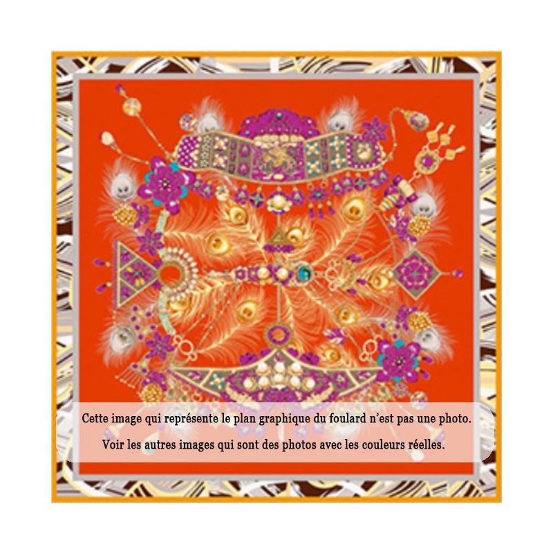 Grand Foulard en Soie Femme Orange ★ Trésor