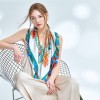 Grand Foulard en Soie Femme Vert Corail ★ Trésor