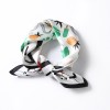 Petit Foulard en Soie Femme Blanc ★ Flamant