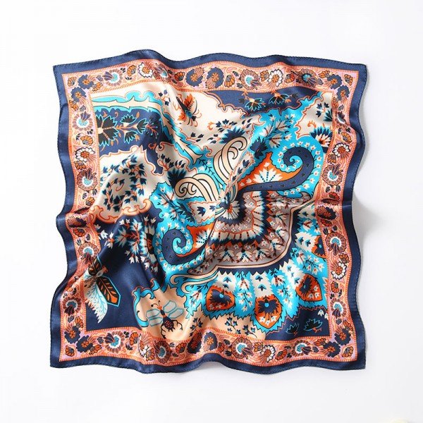 Petit Foulard en Soie Femme Bleu ★ Joy