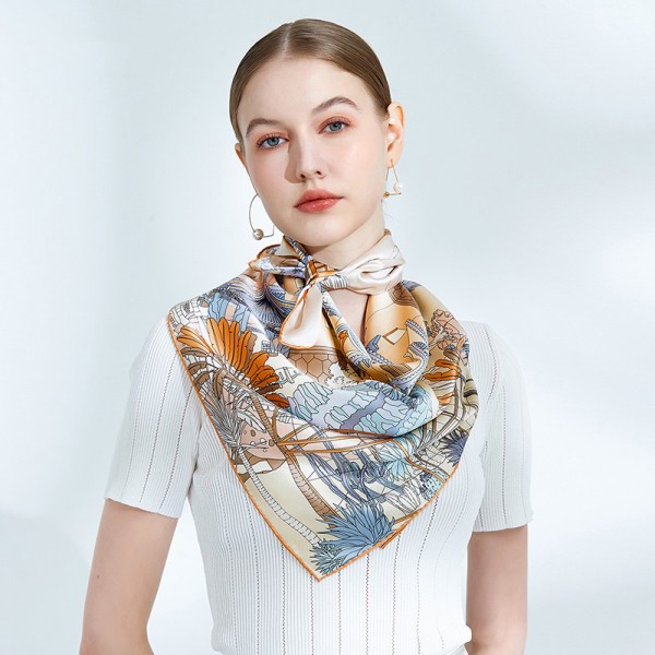 Foulard en Soie Femme Beige ★ Osaka