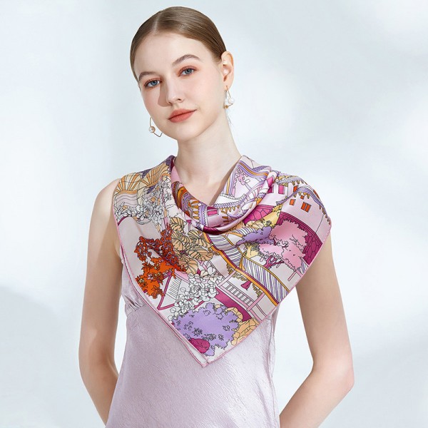 Foulard en Soie Femme Rose ★ Osaka