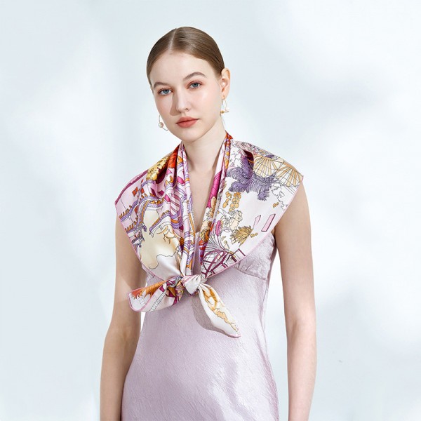 Foulard en Soie Femme Rose ★ Osaka