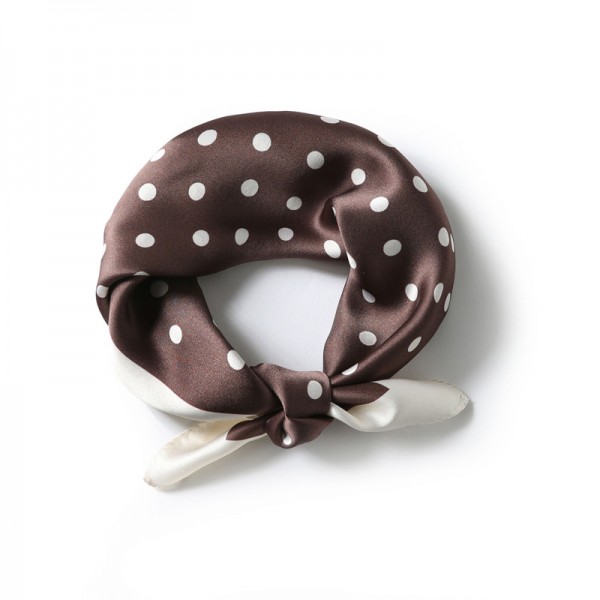 Petit Foulard Soie Femme Marron ★ Doris