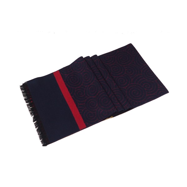 Echarpe Soie Homme Circle Bleu Rouge