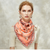 Foulard en Soie Femme Rose Corail ★ Tiya