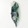 Grand Foulard en Soie Femme Vert Bleu★ Mia