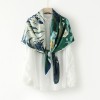 Grand Foulard en Soie Femme Vert Bleu★ Mia