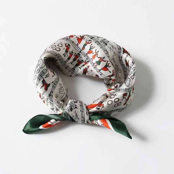 Petit Foulard Soie Femme blanc ★ Galway