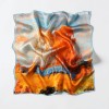 Petit Foulard Soie Femme Bleu Orange★ Natacha