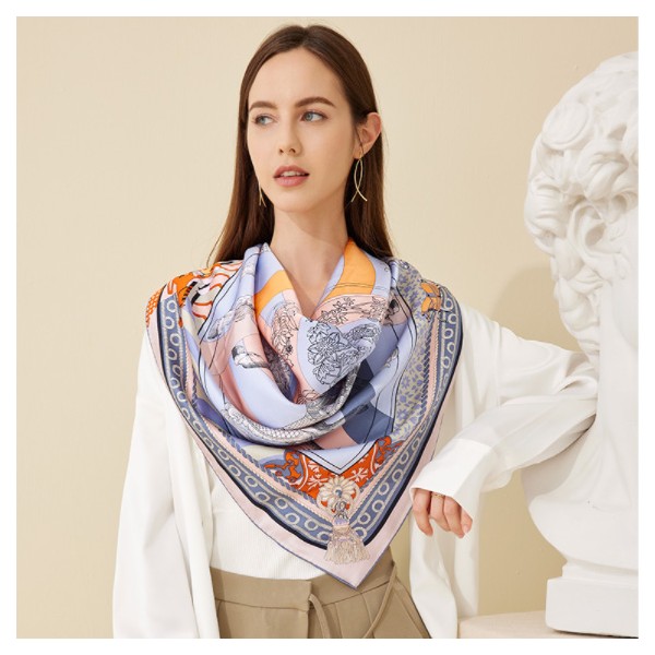 Grand Foulard en Soie Femme Lilas ★ Adèle