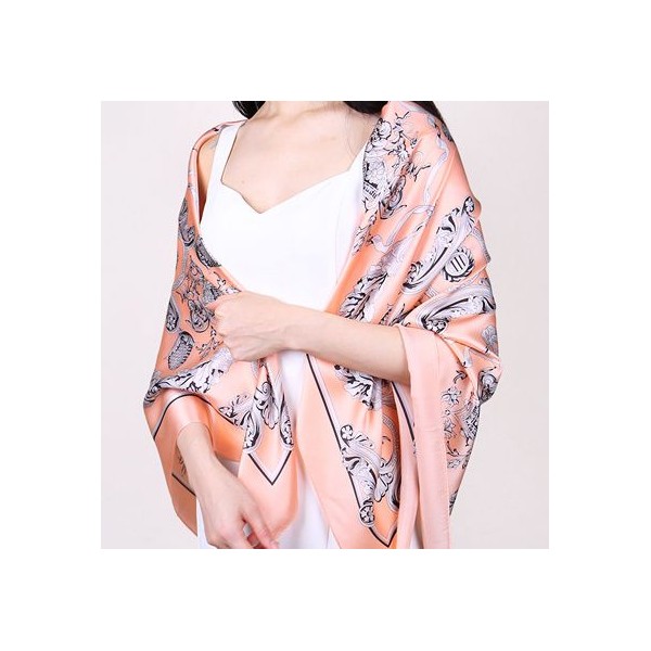 Grand Foulard en Soie Femme Rose ★ Emma