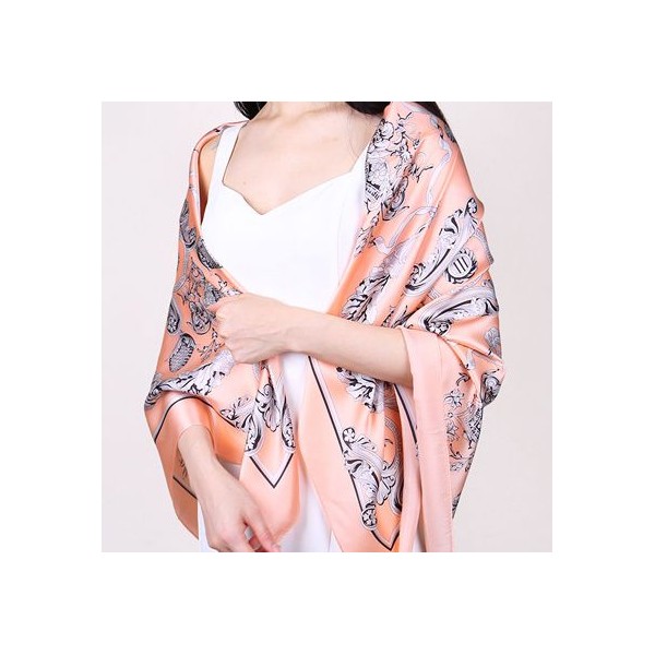 Grand Foulard en Soie Femme Rose ★ Emma