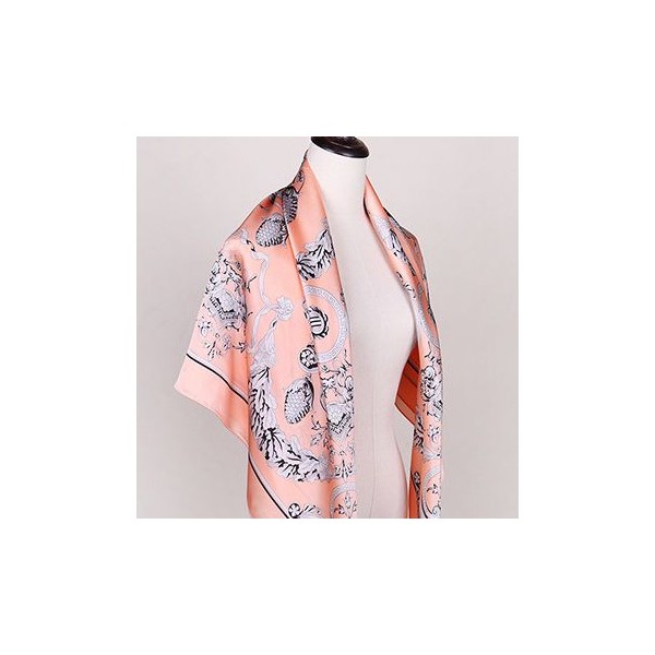 Grand Foulard en Soie Femme Rose ★ Emma