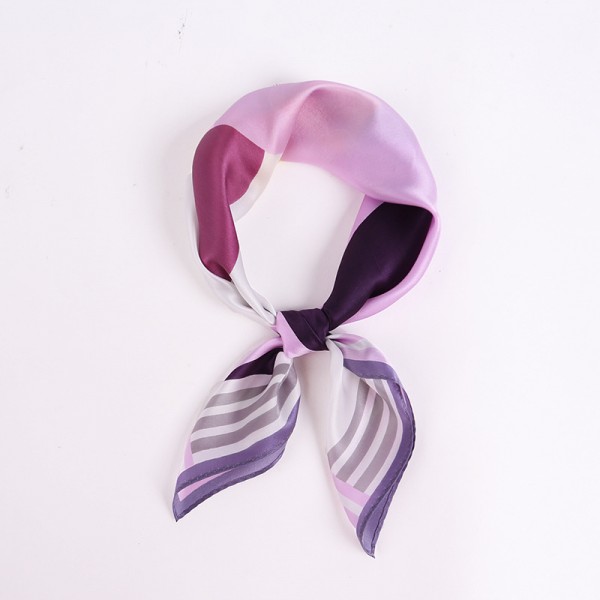 Petit Foulard Soie Femme Gris Violet★ Inès