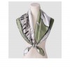 Foulard en Soie Femme Herbe Gris Vert★ ROMA