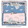 Foulard en Soie Femme Bleu Lupin Rose★ ROMA