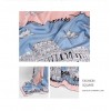 Foulard en Soie Femme Bleu Lupin Rose★ ROMA