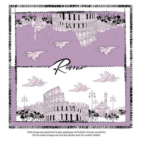 Foulard en Soie Femme Violet★ ROMA