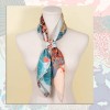 Foulard en Soie imprimée double face Femme Bleu★ LAC