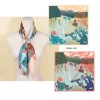 Foulard en Soie imprimée double face Femme Bleu★ LAC