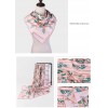 Foulard en Soie imprimée double face Femme Rose Vert★ LINA