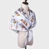 Grand Foulard en Soie imprimée double face Femme Beige Rouge Bleu ★ LINA