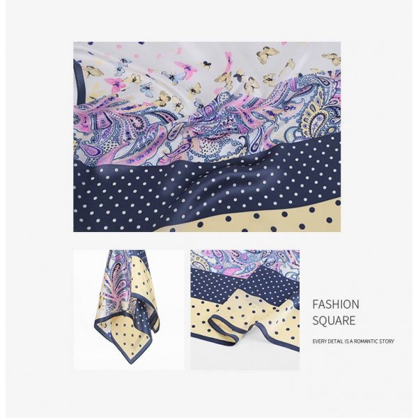 Petit Foulard Soie Femme Violettes ★ Lucie