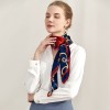 Grand Foulard en Soie Femme Bleu Rouge★ Amber