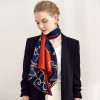 Grand Foulard en Soie Femme Bleu Rouge★ Amber