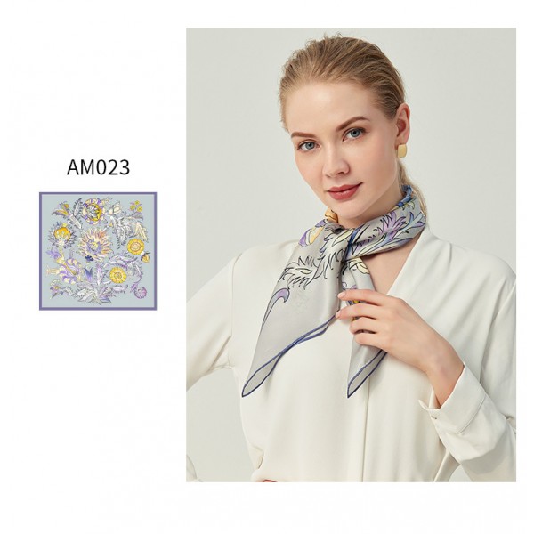 Petit Foulard en Soie Femme Violet ★ EMMA