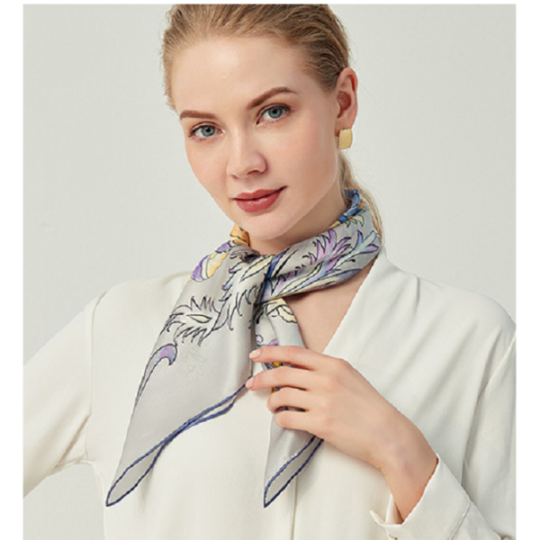 Petit Foulard en Soie Femme Violet ★ EMMA