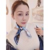 Petit Foulard en Soie pour Femme ★ Bleu Mystérieux et Fantaisie Paisley
