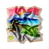 Petit Foulard en Soie pour Femme ★ Montagnes Colorées et Paysage Élégant
