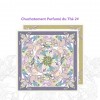 Petit Foulard en Soie pour Femme ★ Chuchotement Parfumé du Thé aux tons rose et bleu