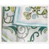 Petit Foulard en Soie pour Femme ★ Ballade de Muguet dans la gamme de vert et d’orange