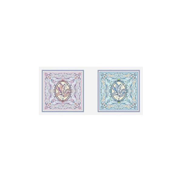 Petit Foulard en Soie pour Femme ★ Ballade de Muguet dans la gamme de vert et de violet