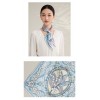 Petit Foulard en Soie pour Femme ★ Ballade de Muguet dans la gamme de vert et de violet