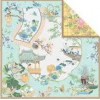 Foulard en soie pour femme ★ Promenade des Dames aux Fleurs Éternelles au ton jaune-vert