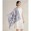 Foulard en soie pour femme ★ Le temps du langage des fleurs aux tons jaune et violet