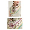 Foulard en soie pour femme ★ Le temps du langage des fleurs au ton jaune-vert