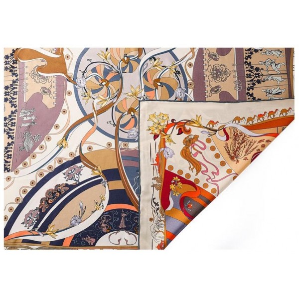 Foulard en soie pour femme ★ La Danse des Fleurs de la Route de la Soie